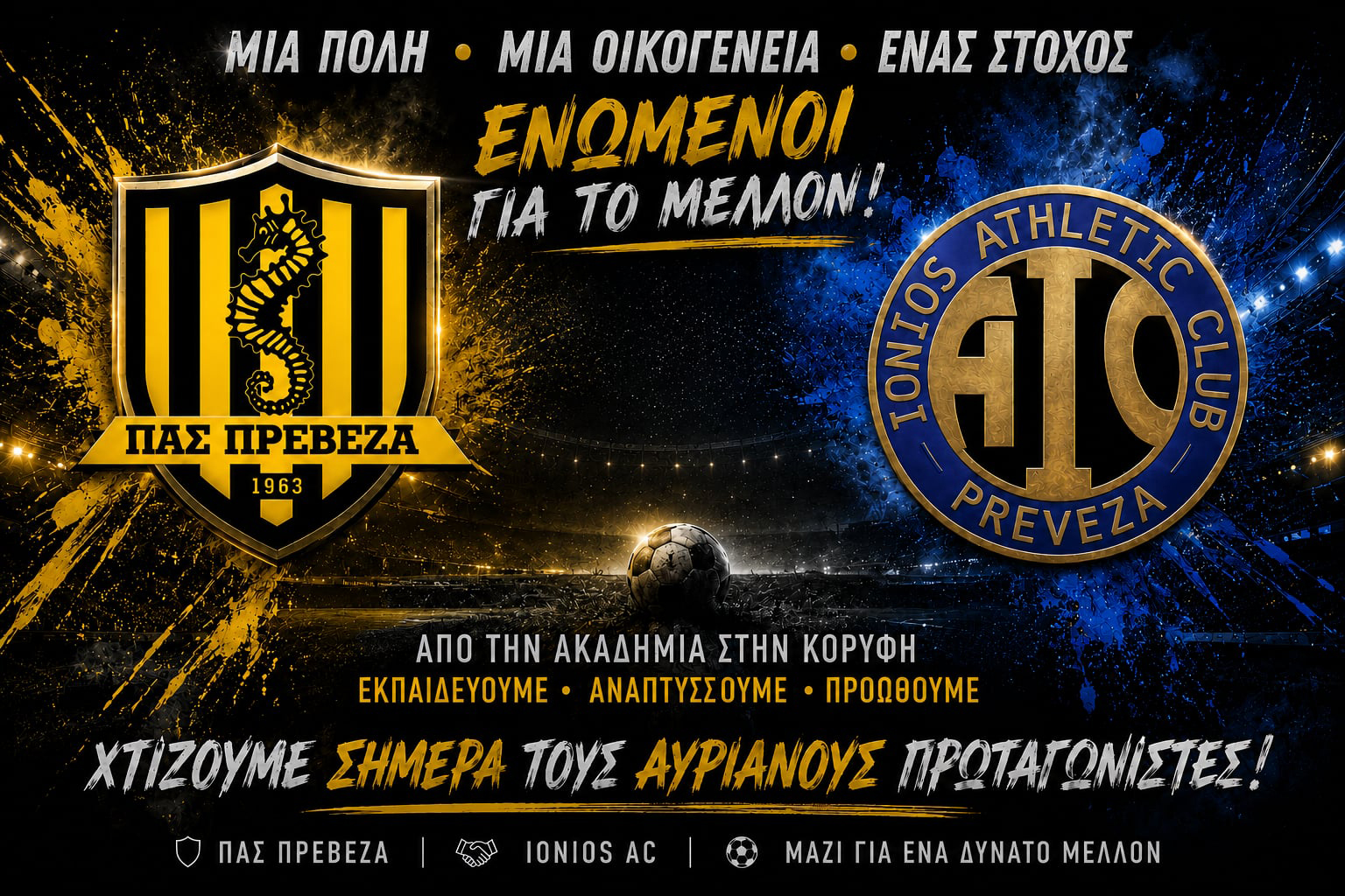 ΠΑΣ Πρέβεζα & IONIOS AC: Μια νέα εποχή για το ποδόσφαιρο της Πρέβεζας